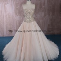 Luxurious strapless  sweetheat A-line wedding dress