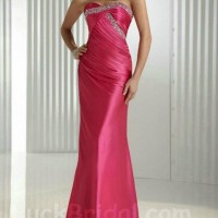 Elegant Sheath Sweetheart Evening Dress Fuchsia Sequined Evening Gown