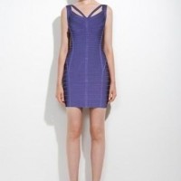 Purple round neck women's sheath dresses