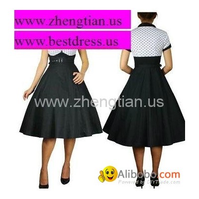 NEW CLASSY AUDREY VINTAGE BLACK 1950's ROCKABILLY SWING EVENING DRESS SIZE 12-26picture1