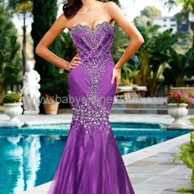 New Sexy Sweetheart Mermaid Rhinestones Evening Dressespicture1