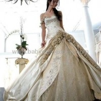 Hot Strapless Beaded Applique Lace vintage wedding dress