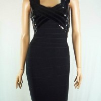 Black high quality lady bandage dress