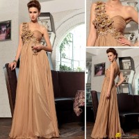 Champagne v neck Elegant Beaded Evening Dresses30720