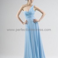 Chiffon One-Shoulder Sweetheart Empire Long Bridesmaid DressBK-0261