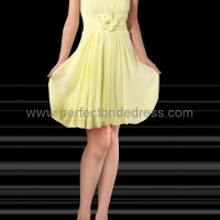 Chiffon Strapless A-Line Short Bridesmaid Dress Wedding Gowns P-3361