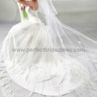 Lace and Satin Strapless Sweetheart A-Line Elegant Wedding Dress WD-3573