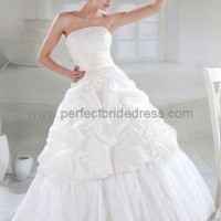 Taffeta Strapless A-Line Simple Wedding Gown Bridal Dress WD-3523