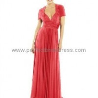 Chiffon V-Neck Empire Long Bridesmaid Dress BK-309