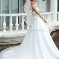 Organza Strapless A-Line Elegant Wedding Dress WD-3575