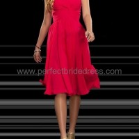 Chiffon Strapless A-Line Short Bridesmaid Dress Wedding Gowns P-3374