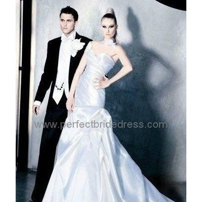 Taffeta One-Shoulder Sweetheart Mermaid 2 in 1 Wedding Dress WD-3908picture1