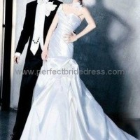 Taffeta One-Shoulder Sweetheart Mermaid 2 in 1 Wedding Dress WD-3908