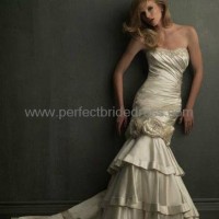 Taffeta Strapless Mermaid 2 in 1 Wedding Dress WD-3906