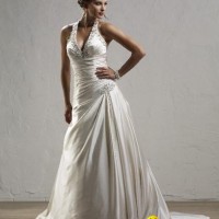 fashion satin wedding dress