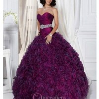 Fashion strapless ball gown  beading  organza prom dress