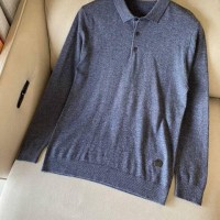 Zegna Cashmere-Silk polo shirt,Zegna ribbed polo shirt,Men's Zenga knitwear sale