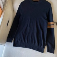 Zegna stripe-detailed crewneck jumper,Zegna wool sweater,Zegna sweatshirt, black