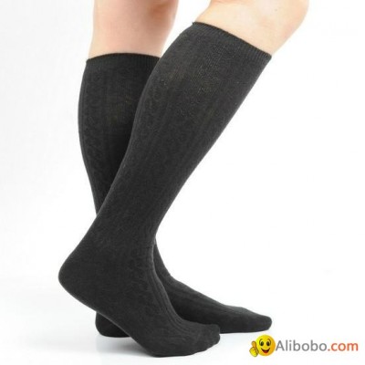 Wholesale Black Sexy Women's Calf Cotton socks - 12 Pairspicture1