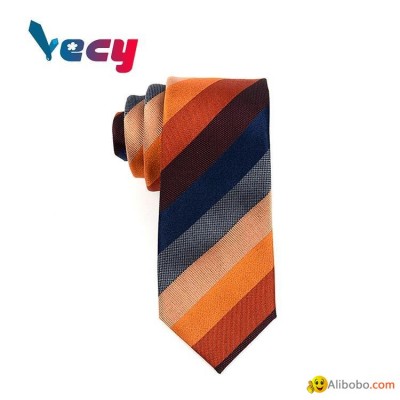 Hot Products Color Stripe Pattern Print Cotton Necktie for Manpicture1