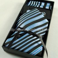 Box tie with tie, hanky, cufflink