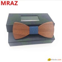 Discount fashion customized wooden bow tie for wedding