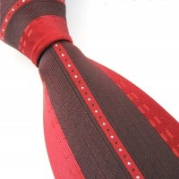 YIBEI Ties Unique Line Black Burgundy Vertical Striped Mens Silk Ties Neck Tie