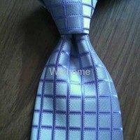 Blue Grid Polyester Neck tie(6820)