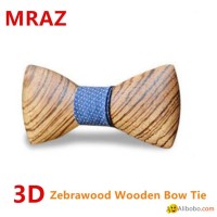 MBT217 New Design fashion 3D customized redwood wooden bow tie for wedding