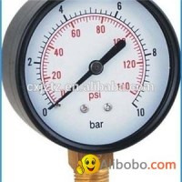 63mm 2.5" Black Steel Bottom Standard Pressure Gauge In Brass Interna