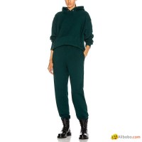 Simple Pure Color Women Hoodie Custom Logo Tracksuit