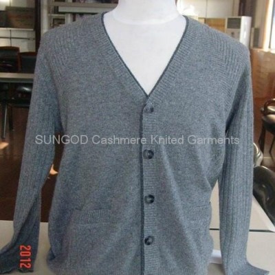 Men's cashmere button cardiganspicture1