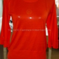 Women's red color cashmere garments