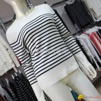 Womens Stripe Design Knit Sweater