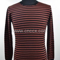 12STC0523 men's scoop neck striped sweater