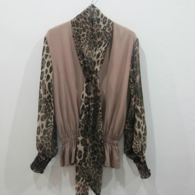 Leopard print scarf chiffon comfortable long-sleeve  knitted wear ventilationpicture1