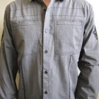 100% cotton men's long sleeve embroidery shirt